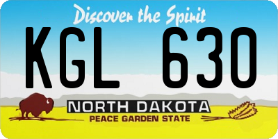 ND license plate KGL630