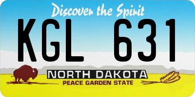 ND license plate KGL631