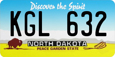 ND license plate KGL632