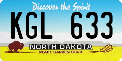 ND license plate KGL633