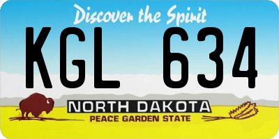 ND license plate KGL634