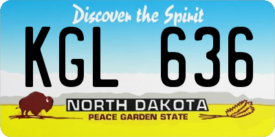 ND license plate KGL636