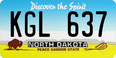 ND license plate KGL637