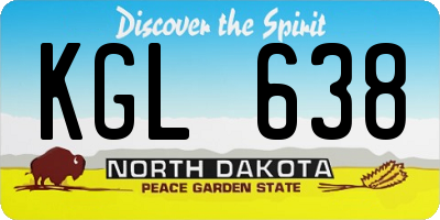 ND license plate KGL638