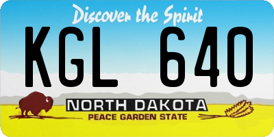 ND license plate KGL640