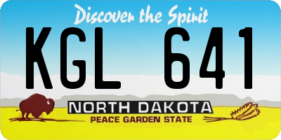 ND license plate KGL641