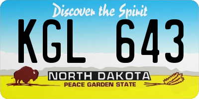 ND license plate KGL643