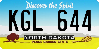 ND license plate KGL644