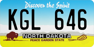 ND license plate KGL646