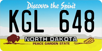 ND license plate KGL648