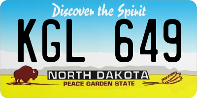 ND license plate KGL649