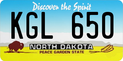 ND license plate KGL650