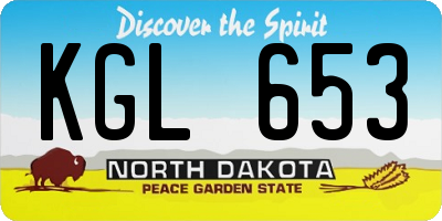 ND license plate KGL653