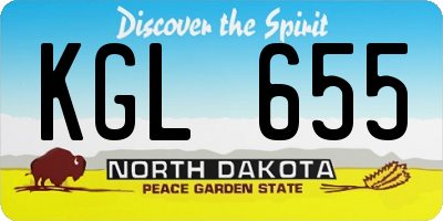 ND license plate KGL655
