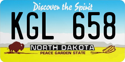 ND license plate KGL658