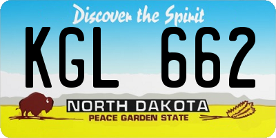 ND license plate KGL662