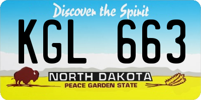 ND license plate KGL663