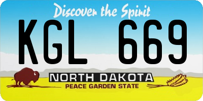 ND license plate KGL669