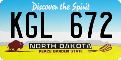 ND license plate KGL672