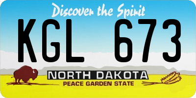 ND license plate KGL673
