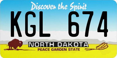 ND license plate KGL674