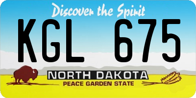 ND license plate KGL675