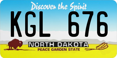 ND license plate KGL676