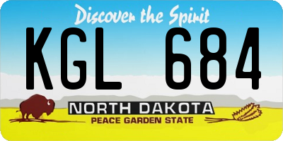 ND license plate KGL684