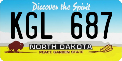ND license plate KGL687