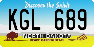 ND license plate KGL689