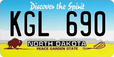 ND license plate KGL690