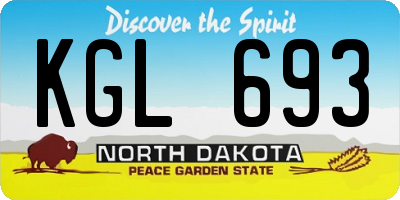 ND license plate KGL693