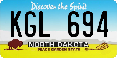 ND license plate KGL694