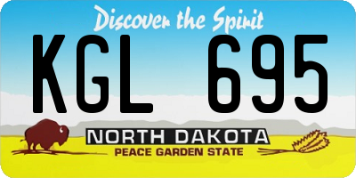 ND license plate KGL695