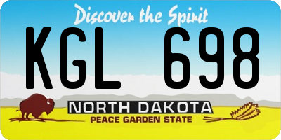 ND license plate KGL698