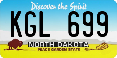 ND license plate KGL699