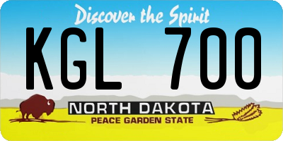 ND license plate KGL700