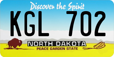 ND license plate KGL702