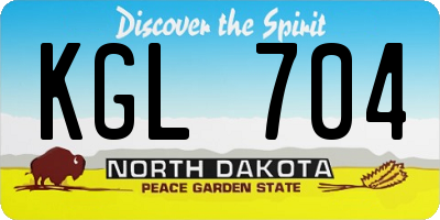 ND license plate KGL704