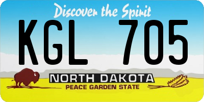 ND license plate KGL705