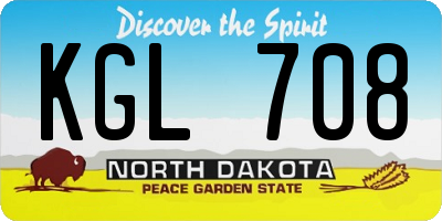 ND license plate KGL708