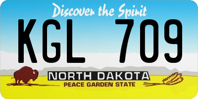 ND license plate KGL709