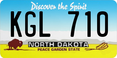 ND license plate KGL710