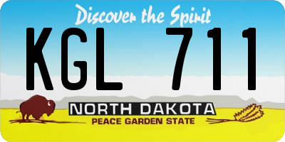 ND license plate KGL711