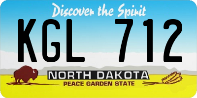 ND license plate KGL712