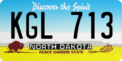 ND license plate KGL713