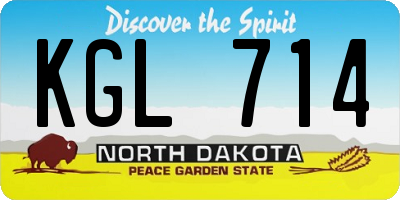 ND license plate KGL714