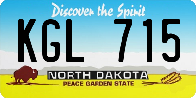 ND license plate KGL715