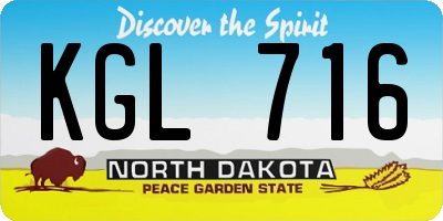 ND license plate KGL716