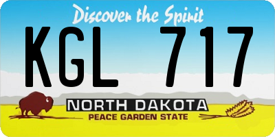ND license plate KGL717
